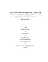 Novel automated motion compensation algorithm for producing cumulative maximum intensity images from subharmonic ultrasound imaging of breast lesions