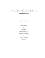Two essays on financial market behavior: evidence from international markets
