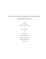 Templated growth and characterization of carbon nanotubes for nanofluidic applications
