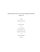 Hybrid Recommender Framework for the Design of Intelligent Clinical Decision Support Tools