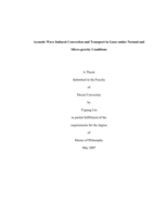 Acoustic wave induced convection and transport in gases under normal and micro-gravity conditions