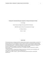 Training peer community menopause supporters: a program development project