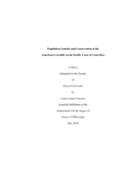 Population genetics and conservation of the American crocodile on the Pacific coast of Costa Rica