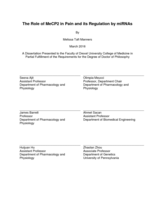 Role of MeCP2 in Pain and its Regulation by miRNAs