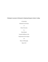 Tribological Assessment of Hydrogels for Replacing Damaged Articular Cartilage