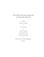 A study of online audience usage in conjunction with a large market, daytime, magazine show