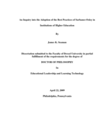 An inquiry into the adoption of the best practices of Sarbanes-Oxley in institutions of higher education