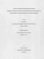 A survey of professional dance/movement therapists regarding the relationship between nonverbal attributes/movement qualities and leadership styles, therapeutic effectiveness, and patient populations