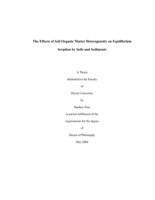 The effects of soil organic matter heterogeneity on equilibrium sorption by soils and sediments
