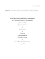 Assessing the "evolving standards of decency": public opinion of non-capital sentencing options for juvenile offenders
