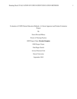 Evaluation of COPD patient education methods: a critical appraisal and product evaluation project