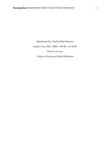 Maintaining one's health while homeless