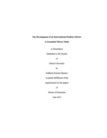 The development of an international student advisor: a grounded theory study