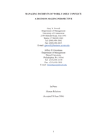 Managing incidents of work-family conflict: A decision-making perspective