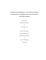 Constructing Motherhood: An Analysis of the Group Conversations of Mothers in Drug Abuse Treatment with Their Children