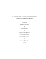 The content and quality of forensic mental health assessment: validation of a principles-based approach