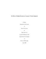 The effects of multiple discounts on consumers' product judgments
