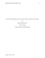 Integration of mental health services by an advanced practice psychiatric nurse in a primary care setting