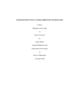 Experimental study of stress cracking in high density polyethylene pipes