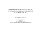Gentrification and the decline of African American arts and culture in Washington, D.C.