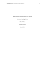 Improving patient safety and nursing care utilizing safe patient handling devices