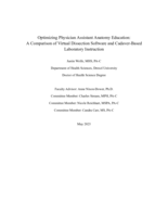Optimizing physician assistant anatomy education: a comparison of virtual dissection software and cadaver-based laboratory instruction