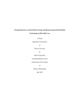 Occupational stress, social problem solving, and burnout among mental health professionals in HIV/AIDS care