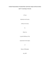 Cationic polymerization of glycidyl ethers and furans: improved electron beam and UV cured epoxy networks