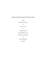 Ultimate ownership and corporate performance in Russia