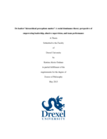 Do leaders' hierarchical perceptions matter?: a social dominance theory perspective of empowering leadership, abusive supervision, and team performance
