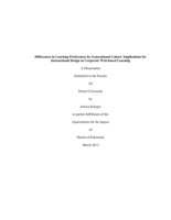 Differences in Learning Preferences by Generational Cohort: Implications for Instructional Design in Corporate Web-based Learning