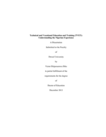 Technical and vocational education and training (TVET): understanding the Nigerian experience