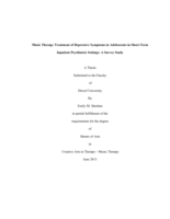 Music therapy treatment of depressive symptoms in adolescents in short-term inpatient psychiatric settings: a survey study