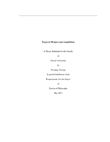 Essays in mergers and acquisitions