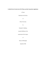 Carbide derived carbon from MAX-phases and their separation applications