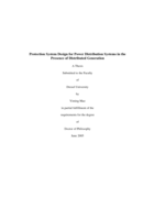 Protection system design for power distribution systems in the presence of distributed generation