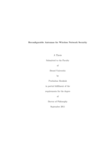 Reconfigurable antennas for wireless network security