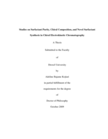 Studies on surfactant purity, chiral composition, and novel surfactant synthesis in chiral electrokinetic chromatography