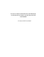 Success factors in supplementary arts programs: an exploration of school and arts organization partnerships