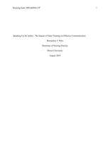 Speaking up for safety: the impact of team training on effective communication