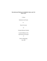 Microfabricated platforms for epithelial cultures and cell-based assays