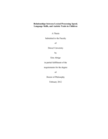 Relationships between lexical processing speed, language skills, and autistic traits in children