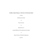 Feasibility of inkjet printing as a viable solar cell fabrication method