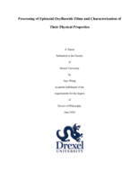 Processing of epitaxial oxyfluoride films and characterization of their physical properties