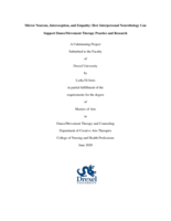 Mirror neurons, interoception, and empathy: how interpersonal neurobiology can support dance/movement therapy practice and research