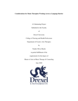 Considerations for music therapists working across a language barrier