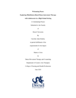 Welcoming pause: exploring mindfulness based-dance/movement therapy with adolescents in a high school setting