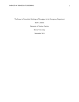 The impact of immediate bedding on throughput in the emergency department