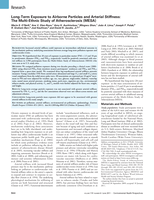 Long-Term Exposure to Airborne Particles and Arterial Stiffness: The Multi-Ethnic Study of Atherosclerosis (MESA)