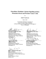 Osteoblasts modulate calcium signaling in bone metastatic breast and prostate cancer cells